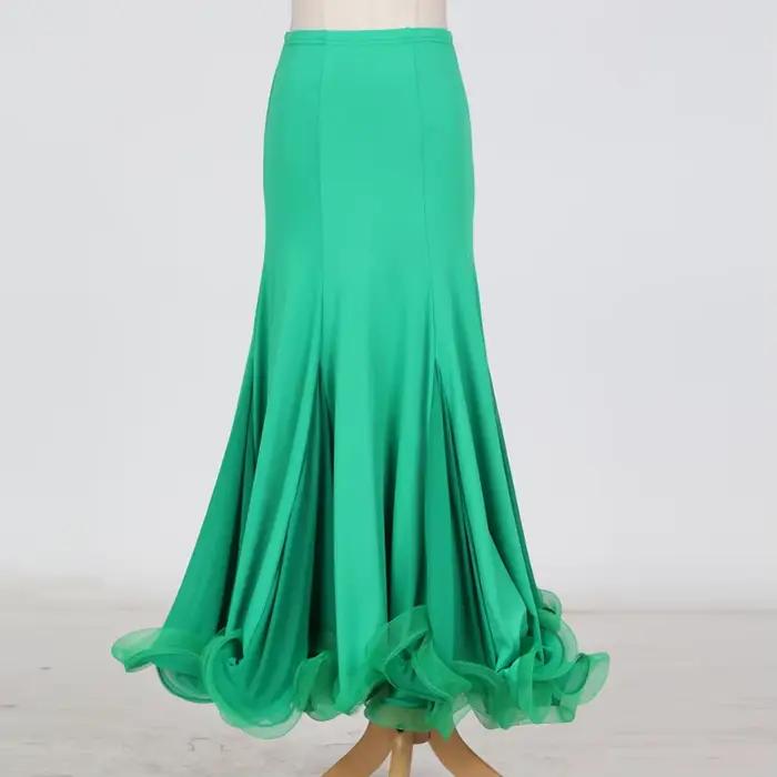 Jupe de danse de salon moderne pour femmes polyester élasthanne couleurs variées blanc beige brun orange rose occasions spéciales compétitions spectacles soirées dansantes