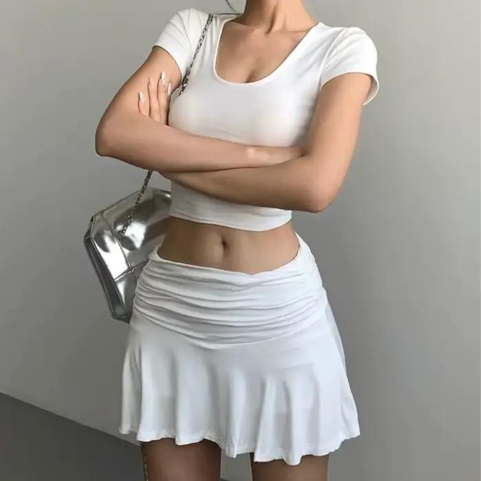 Jupe trapèze plissée pour femme