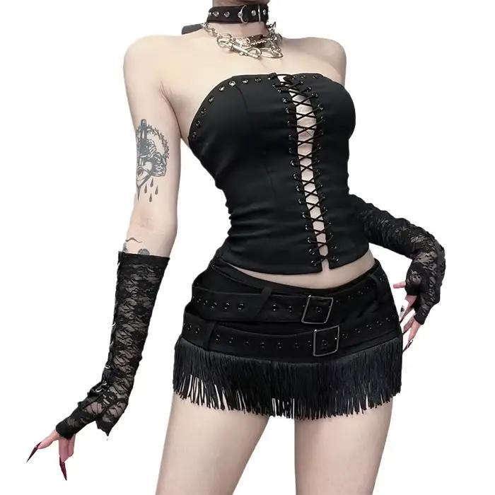 Jupe vintage style punk streetwear pour femme