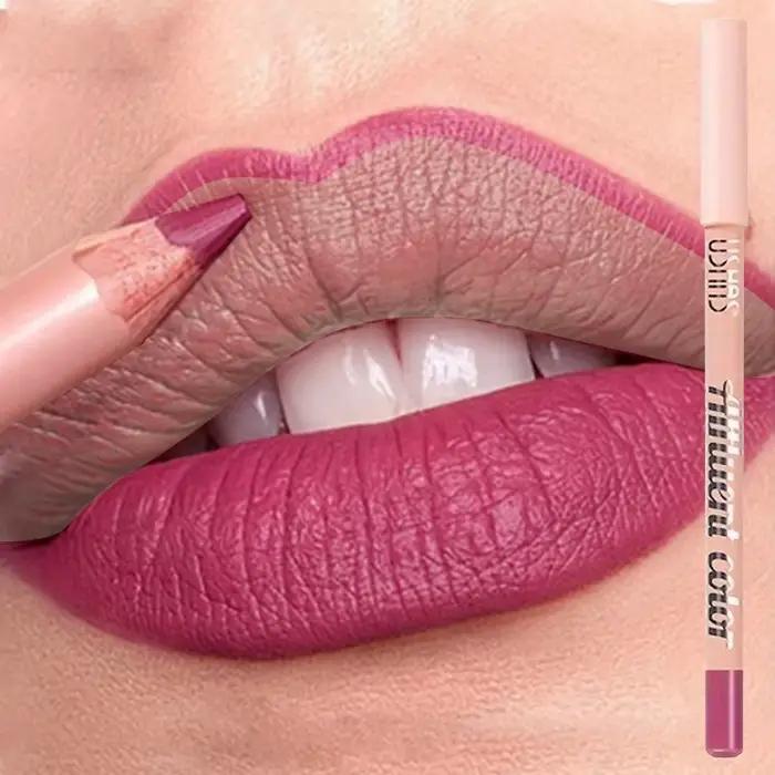 Crayon à lèvres imperméable, 8 couleurs, longue durée, naturel, teinte de Contour rouge, Sexy, rouge foncé, rose, mat