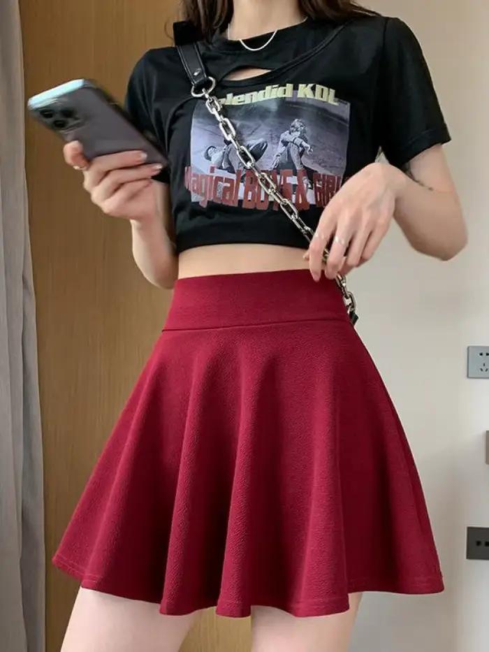 Jupe plissée mini pour femmes, style coréen, décontracté, élastique, polyester, coton, tour de taille empire, jupe de tennis, été printemps
