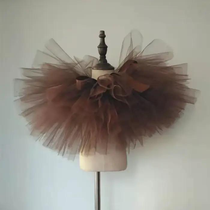 Jupe tutu couleur marron café pour enfants