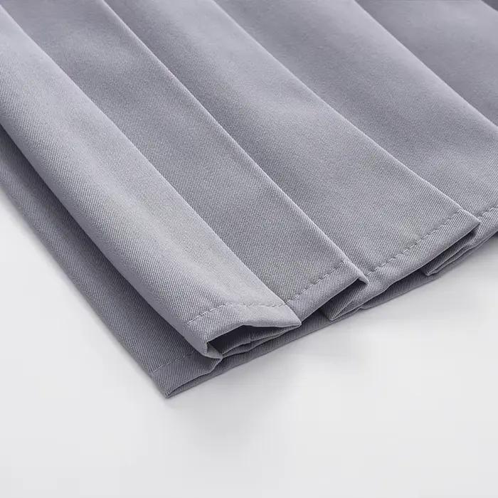 Preppy noir XS - 5XL Mini jupe plissée courte femmes été automne uniforme taille haute jupes genou longueur Saia Feminina