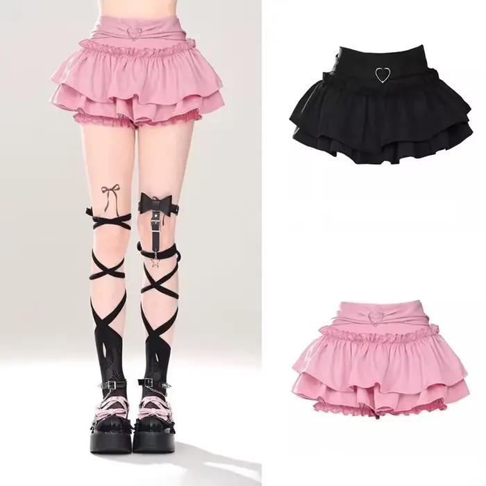 Mini jupe trapèze rose pour femmes