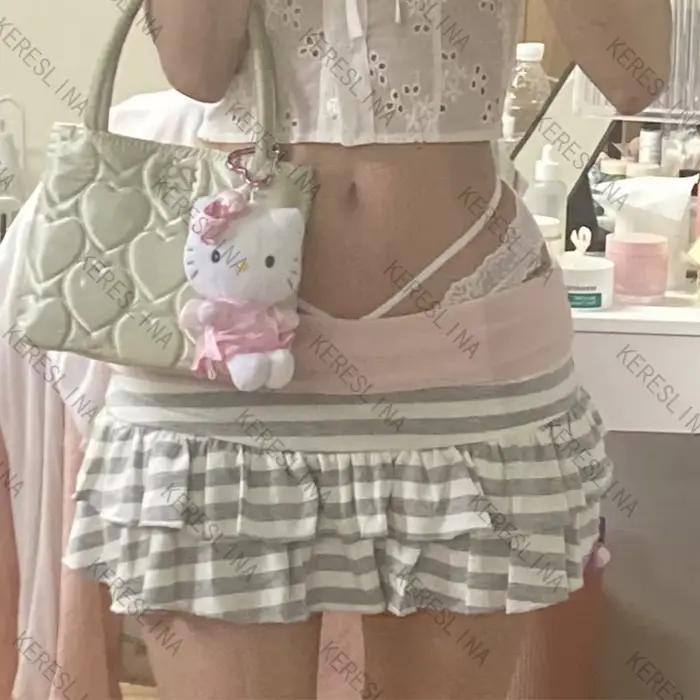 Nouvelle jupe slim rayée style Spice Girl
