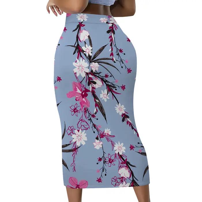 Jupe midi à imprimé floral
