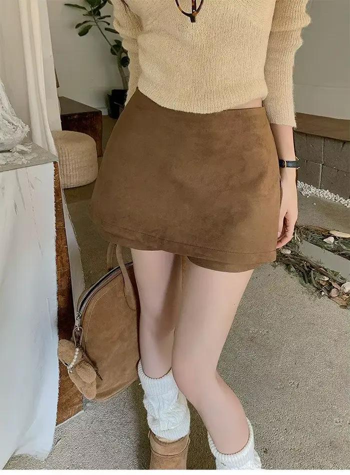 Jupe culotte style Spice Girl pour femme, nouvelle collection automne-hiver 2026, jupe-short fendue taille basse, jupe moulante