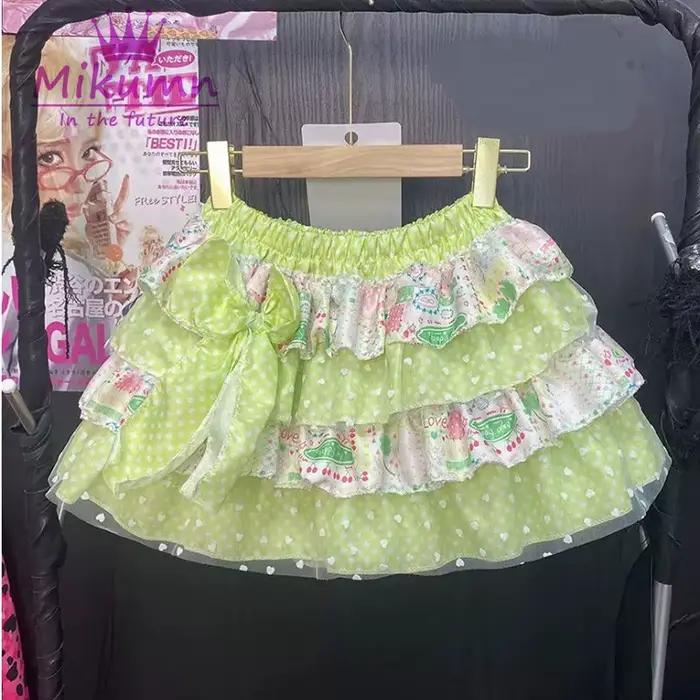 Mini-jupe japonaise Kawaii Lolita Mikumn pour femmes et filles