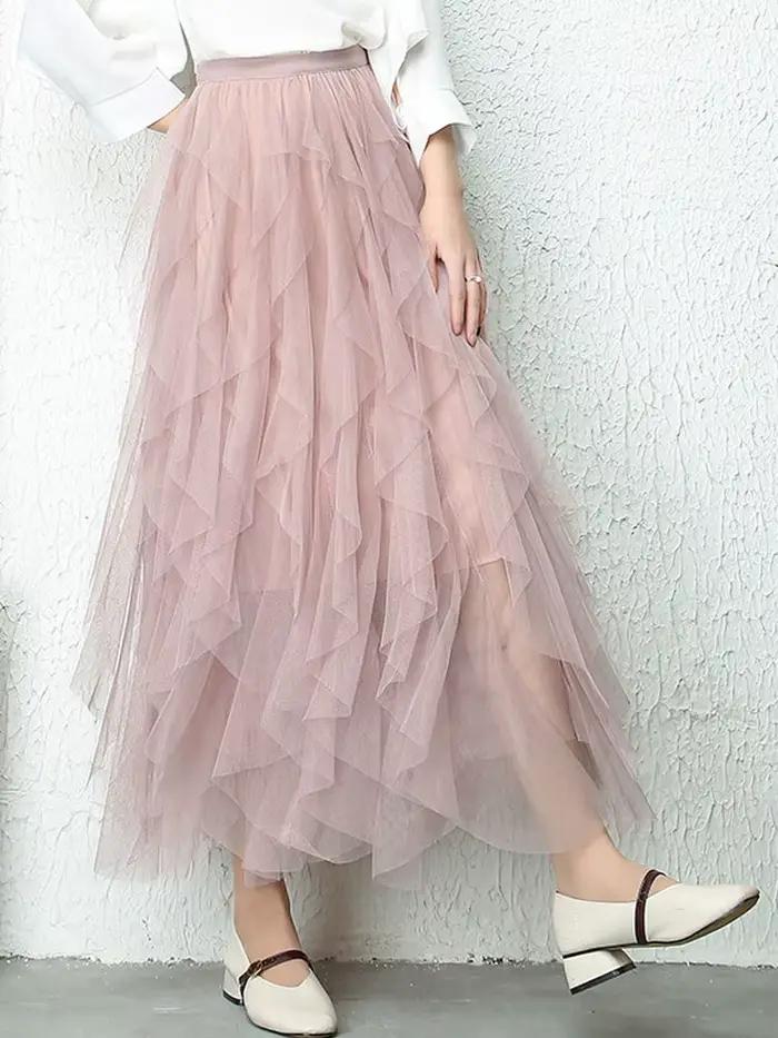 Mode Tutu Tulle jupe femmes longue Maxi