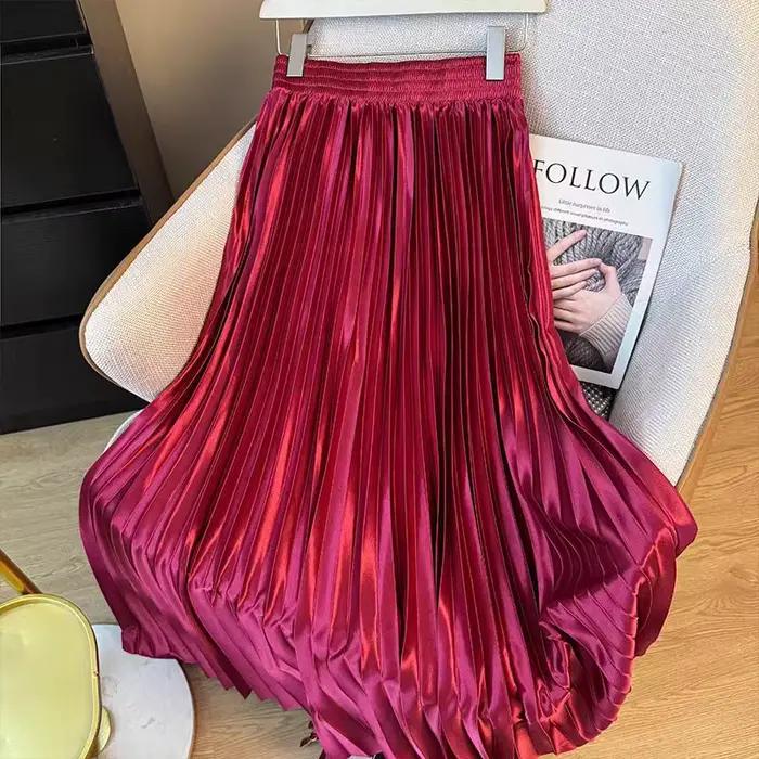 Jupe plissée en satin pour filles