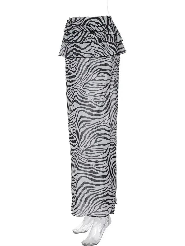 Robe longue imprimée motif zèbre sexy nouvelle mode 2026 pour femme