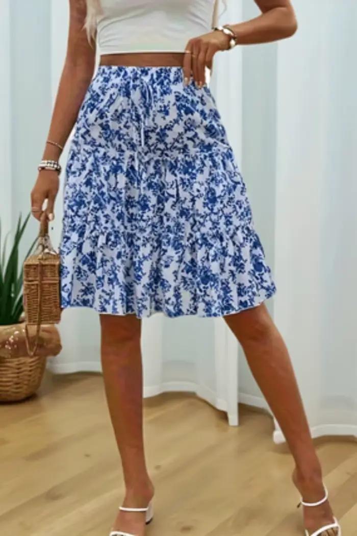 Jupe florale à la mode pour dames pour les sorties décontractées quotidiennes