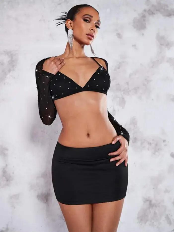 Jupe crayon taille haute de couleur pure pour femmes