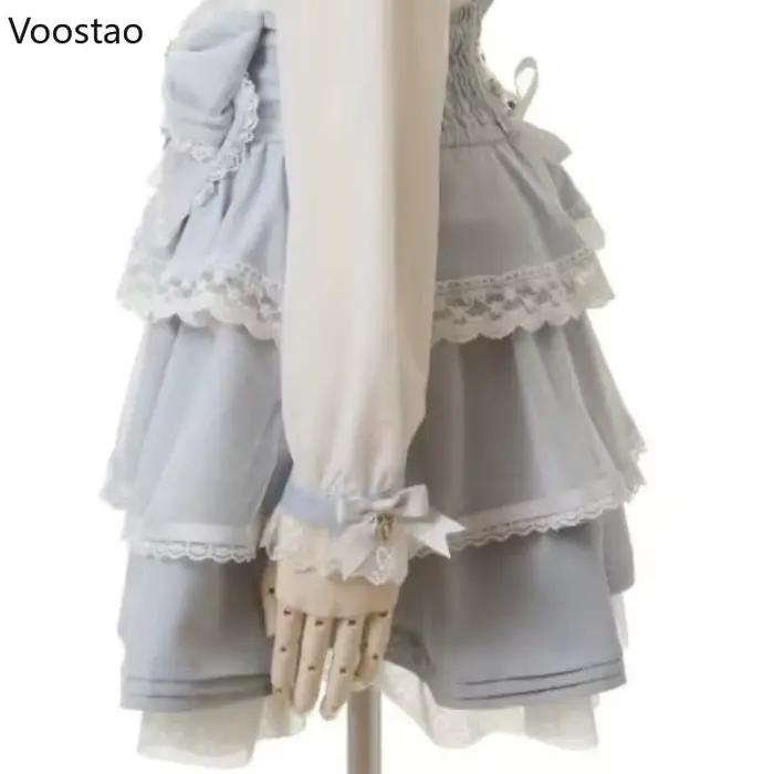 Mini jupe Lolita japonaise élégante avec nœud et chaîne de perles pour femmes, occasion spéciale gothique Y2K et dentelle