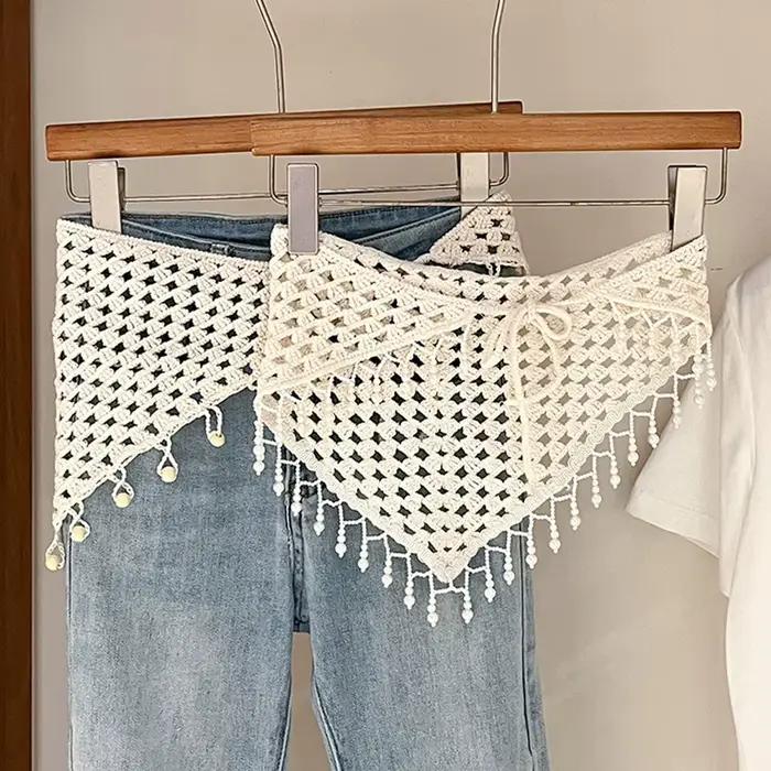 Nouvelle jupe en crochet à franges Y2K