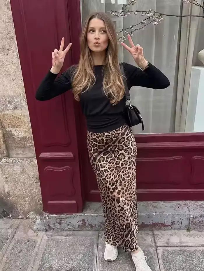 Jupes longues léopard pour femmes HH