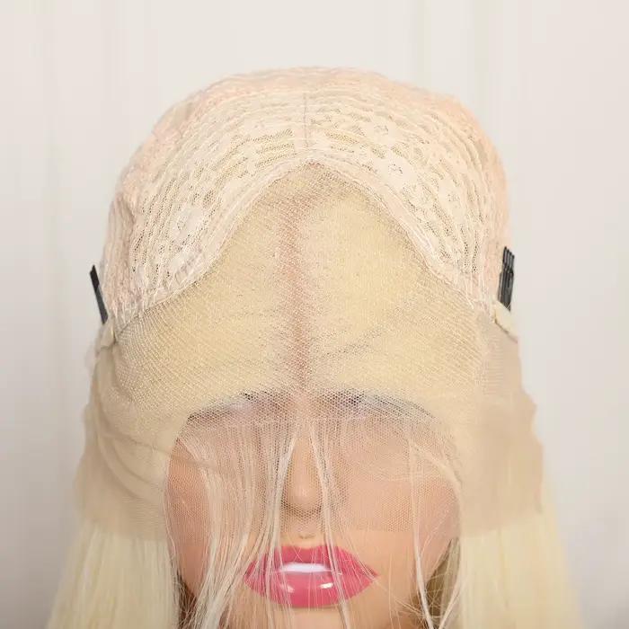 Perruque Lace Front Synthétique Longue Droite pour Femme, Blond Miel 613, Document 13tage, Préplumée, Wiltshire, Noeuds, Doux, Cosplay, 03/Party