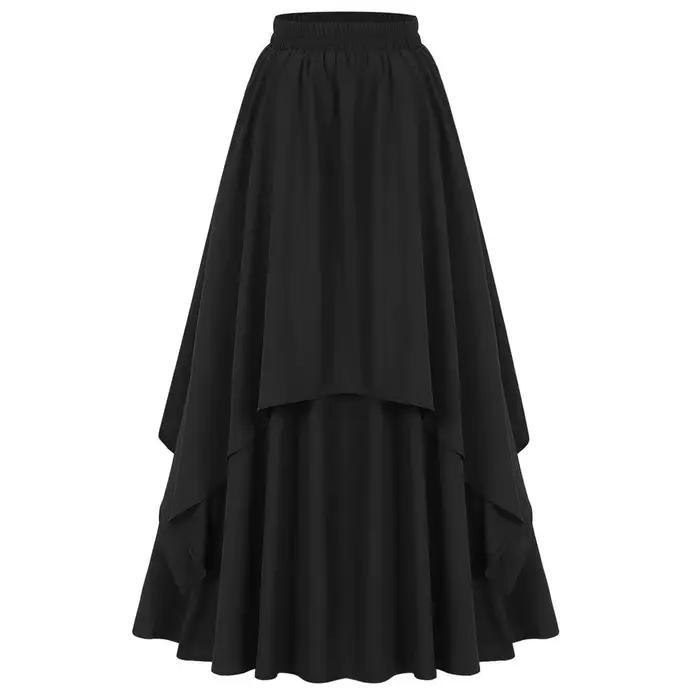 Jupe longue vintage à volants pour femme