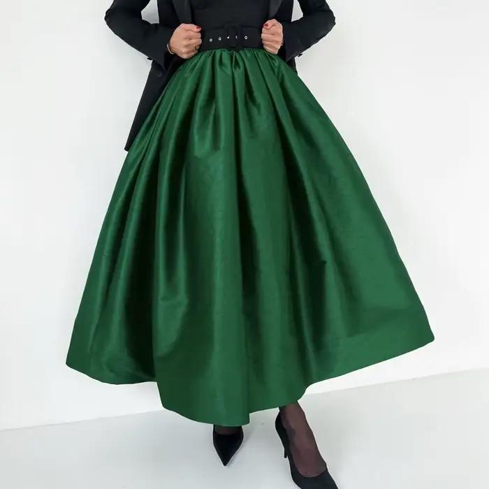 Jupe longue évasée taille haute