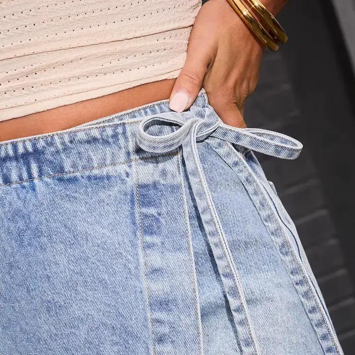 Jupe-culotte en jean pour femme
