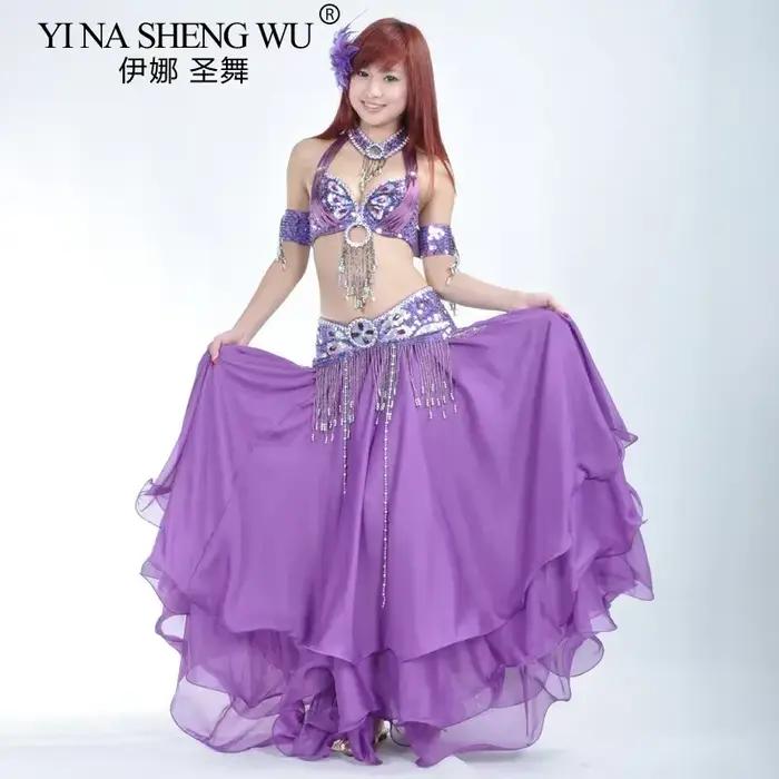 Danse du ventre 12 mètres jupe à trois couches de haute qualité femmes Sexy