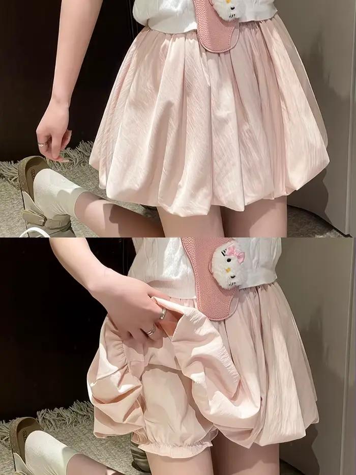 Mini jupe trapèze taille haute pour femmes