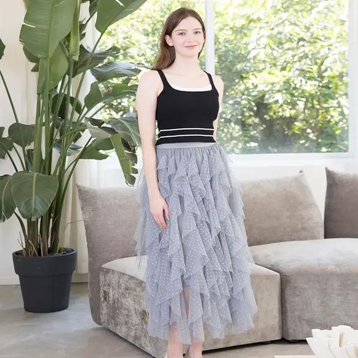 Jupe Tutu Grande Taille en Tulle à Volants Super Tendance pour Femme