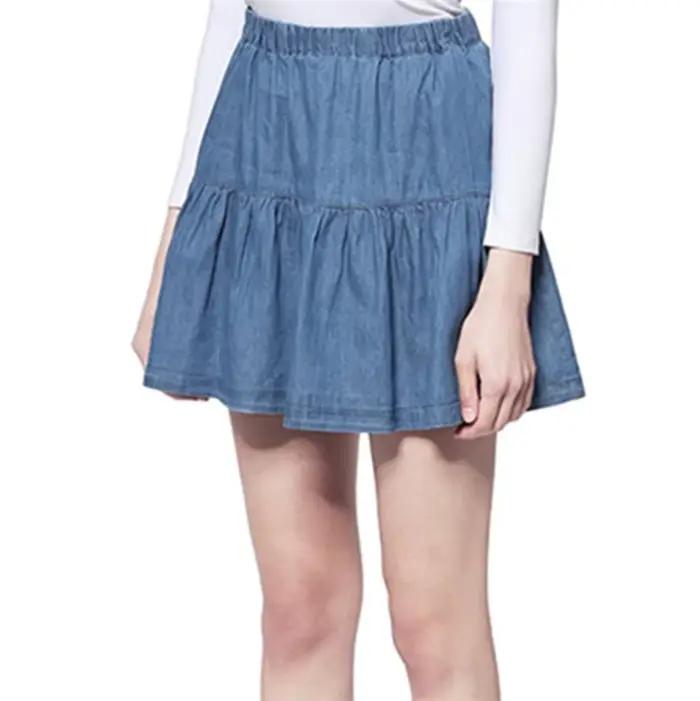 Jupe à volants en denim pour filles
