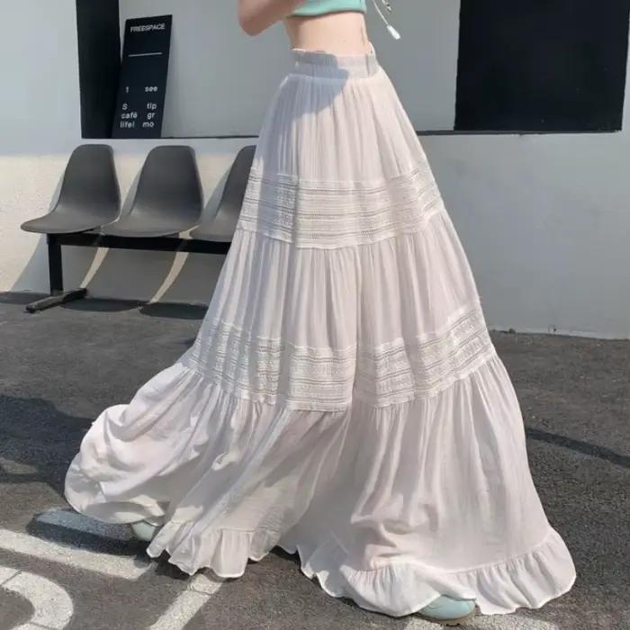 105cm Maxi jupes longues femmes printemps été