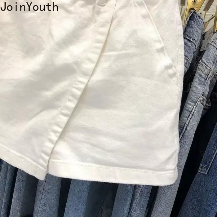 Jupe blanche femmes taille haute coton été