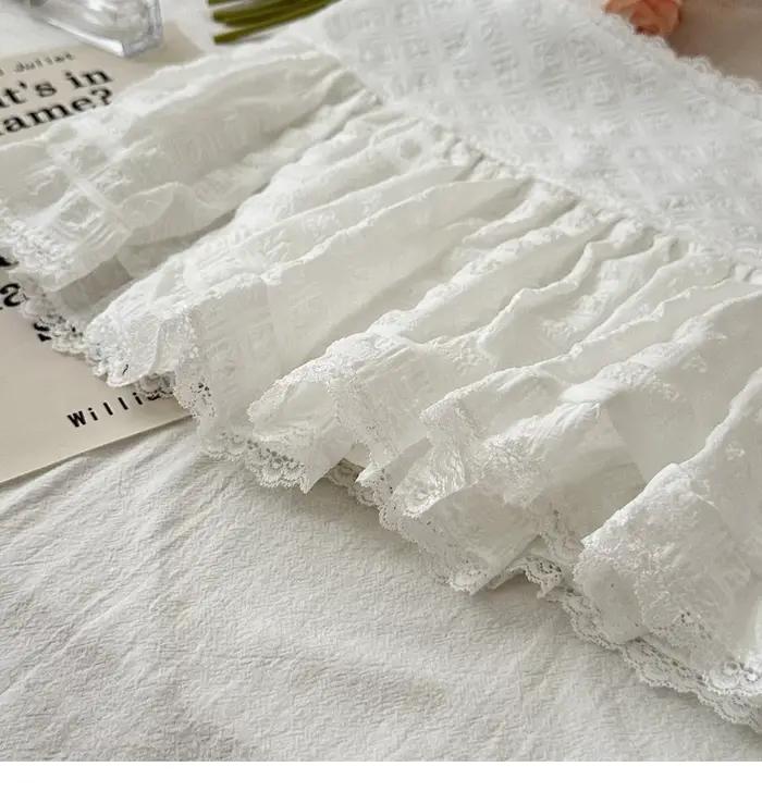 Sukapan jupe Y2K taille basse à volants dentelle garniture Mini