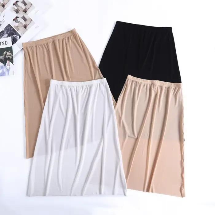 Jupon en polyester pour sous-jupe satiné pour femmes, robes, mariages et événements quotidiens, blanc, noir, vert, élégance et confort