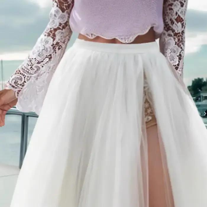 Demi-jupe longue en maille taille haute pour femmes