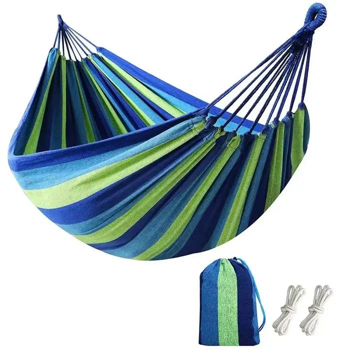 Hamac de loisirs durable, chaise suspendue individuelle pour le voyage, lit suspendu décontracté pour patio, jardin, cour, extérieur, intérieur avec sac de transport