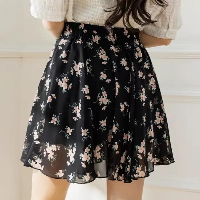 Jupes en mousseline de soie florale pour femmes