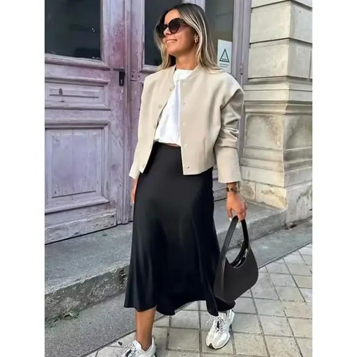 Jupe en satin ZOCI pour femme 2026