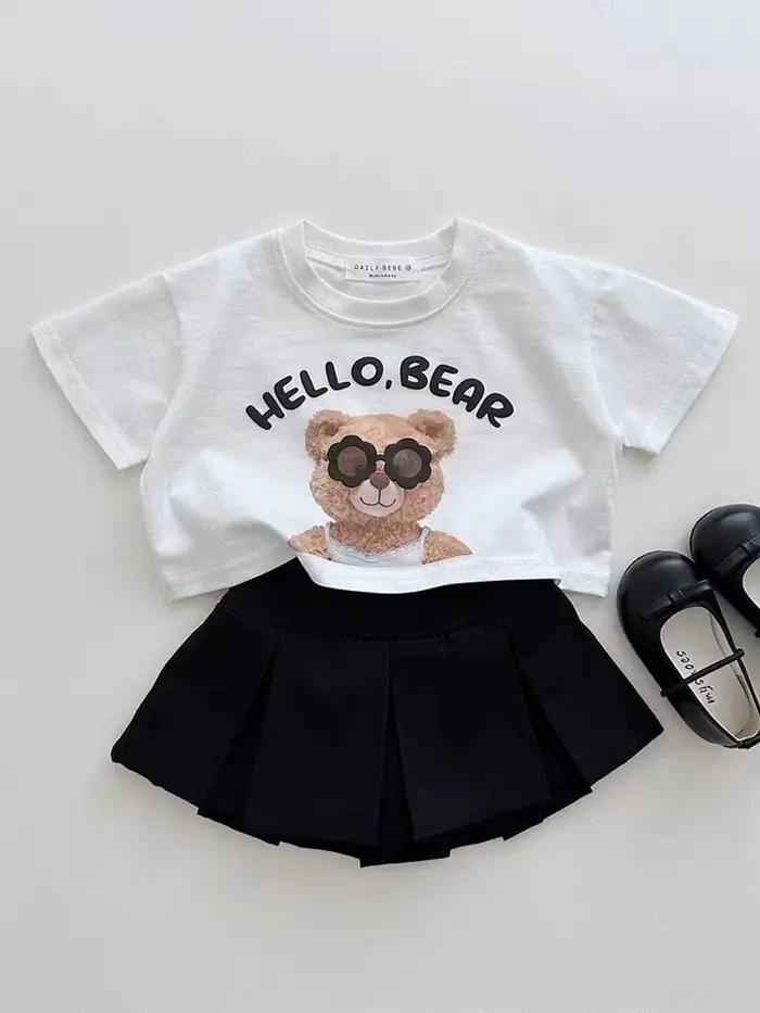 Jupe plissée taille haute pour bébé fille, vêtements d'été décontractés