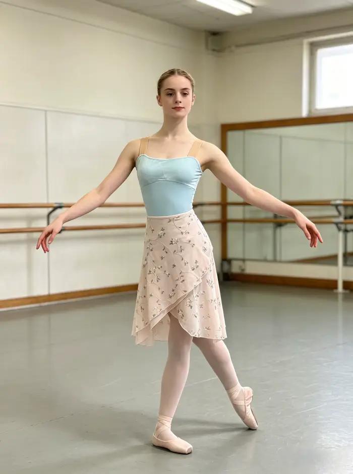 Jupe de danse de Ballet pour femmes, tablier de danse brodé de haute qualité, robe justaucorps élégante pour exercices de Ballet, jupe de danse