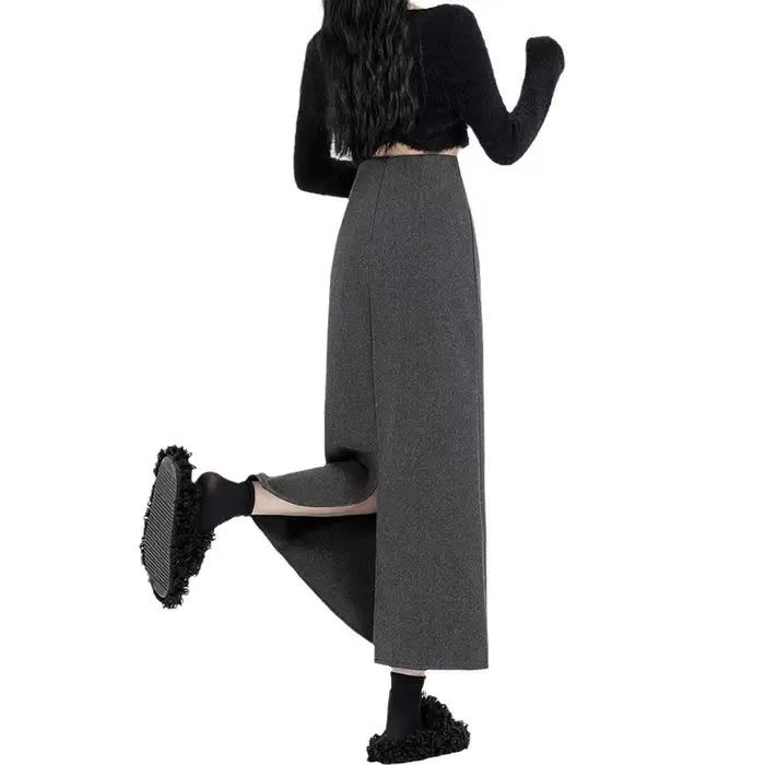 Jupe longue droite en forme de A pour femme