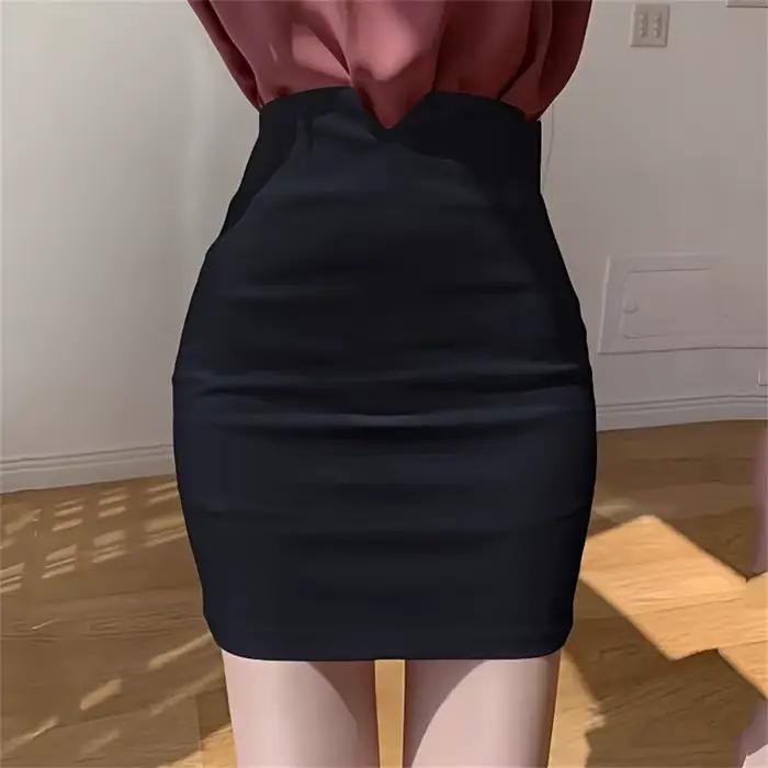 Fente jupes courtes pour femme mince blanc noir bureau dames taille haute paquet hanches femmes Mini jupe décontracté été 2025 vêtements