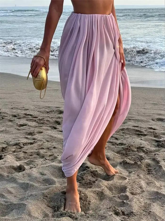 Jupe longue décontractée pour les vacances à la plage