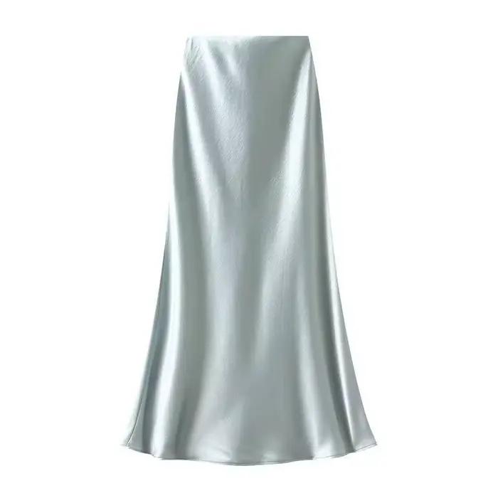 Jupe longue en Satin pour femmes