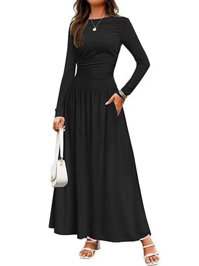 Robe Maxi à manches longues pour femmes