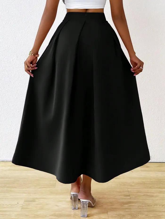 Jupe plissée élégante taille haute avec grande jupe évasée pour femme, tenue maxi d'été pour femme