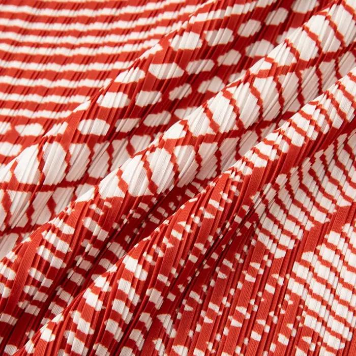 Jupe plissée Miyake rouge imprimée