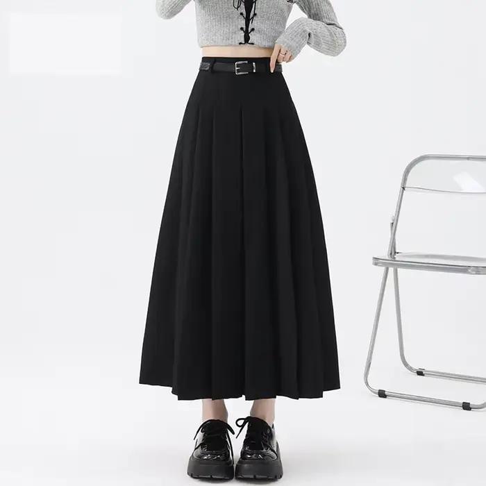 Jupe trapèze grise pour femme