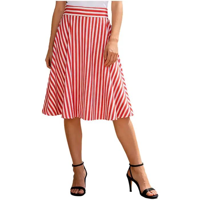 Jupe trapèze rayée intemporelle pour femmes adultes