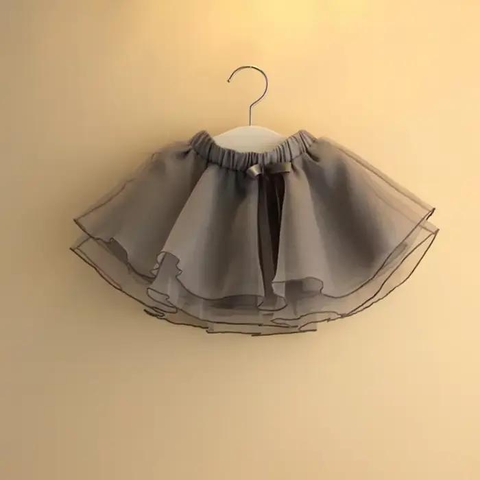 Jupe tutu courte en tulle rose pour filles, avec nœud, bouffante, princesse, pour ballet