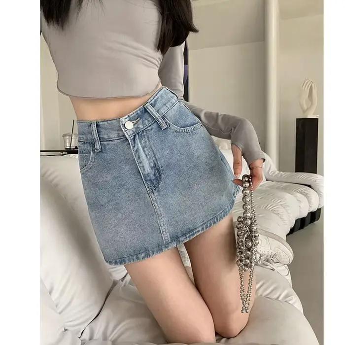 Jupe en Jean Taille Haute pour Femme