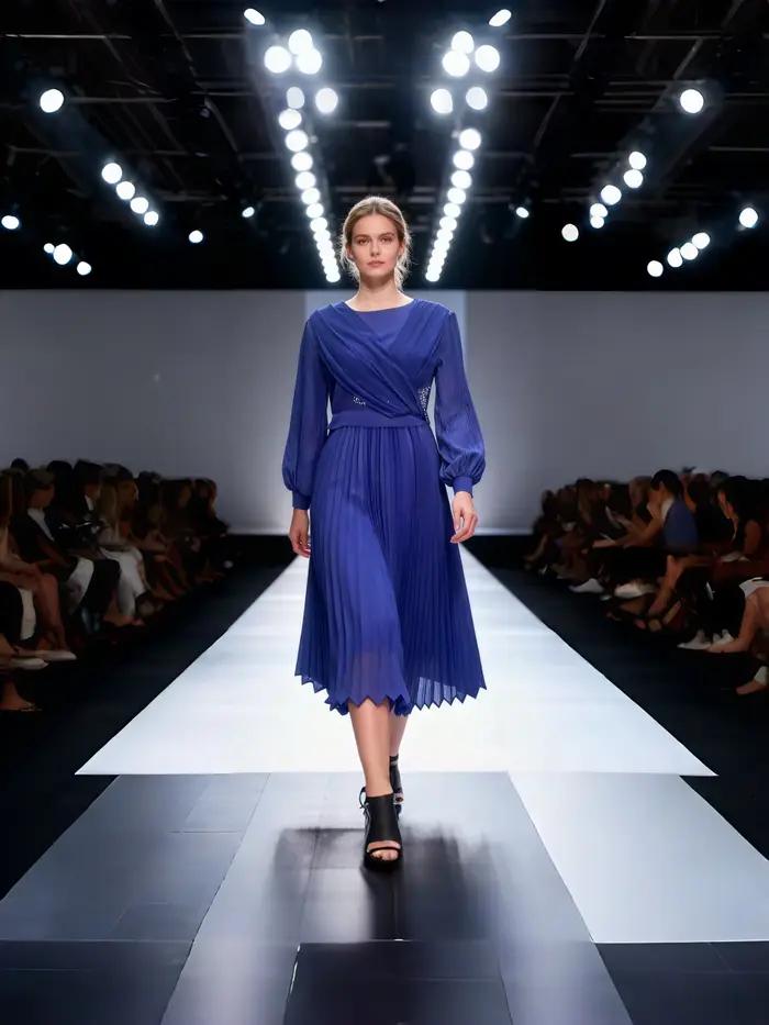Robe plissée pour femmes – Strass rose poussiéreux orné, robe élégante pour dames, tendance de la piste 2025, vêtements de soirée pour cocktail